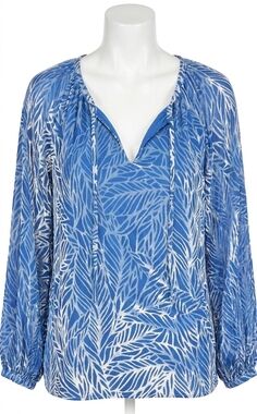 NEW JOY JOY burnout peasant blouse in brisk blues